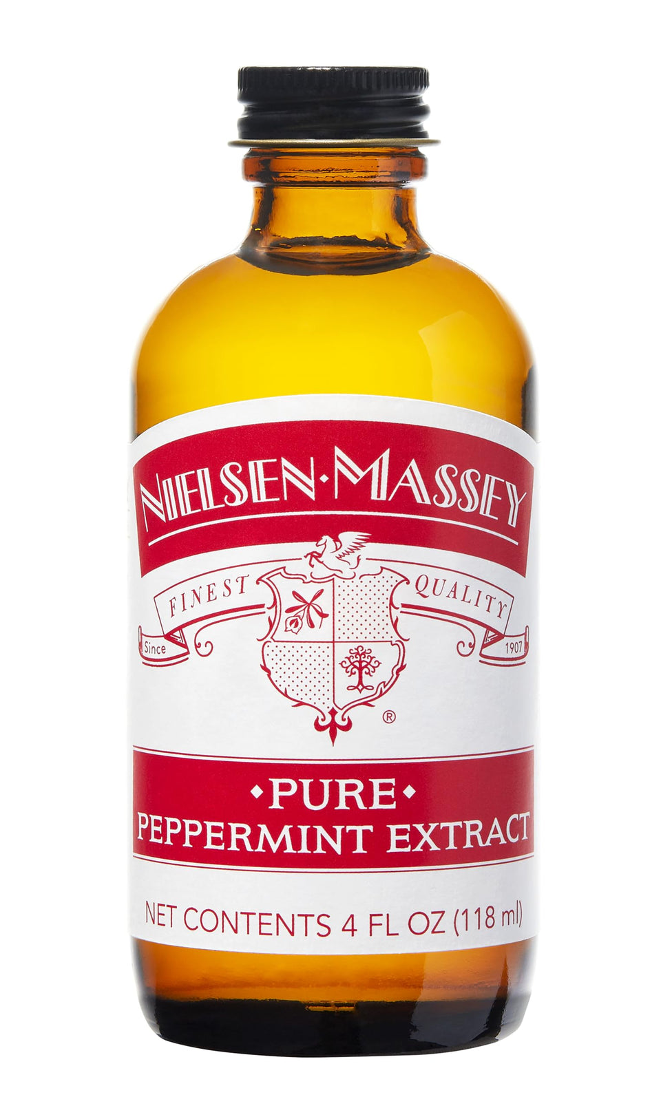 Nielsen-Massey Pure Peppermint Extract bottle highlighting fresh, natural flavor for baking.