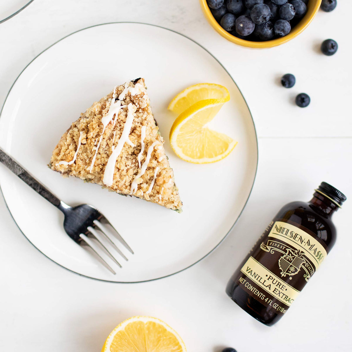 Nielsen-Massey Pure Vanilla Extract on a kitchen counter for everyday cooking.