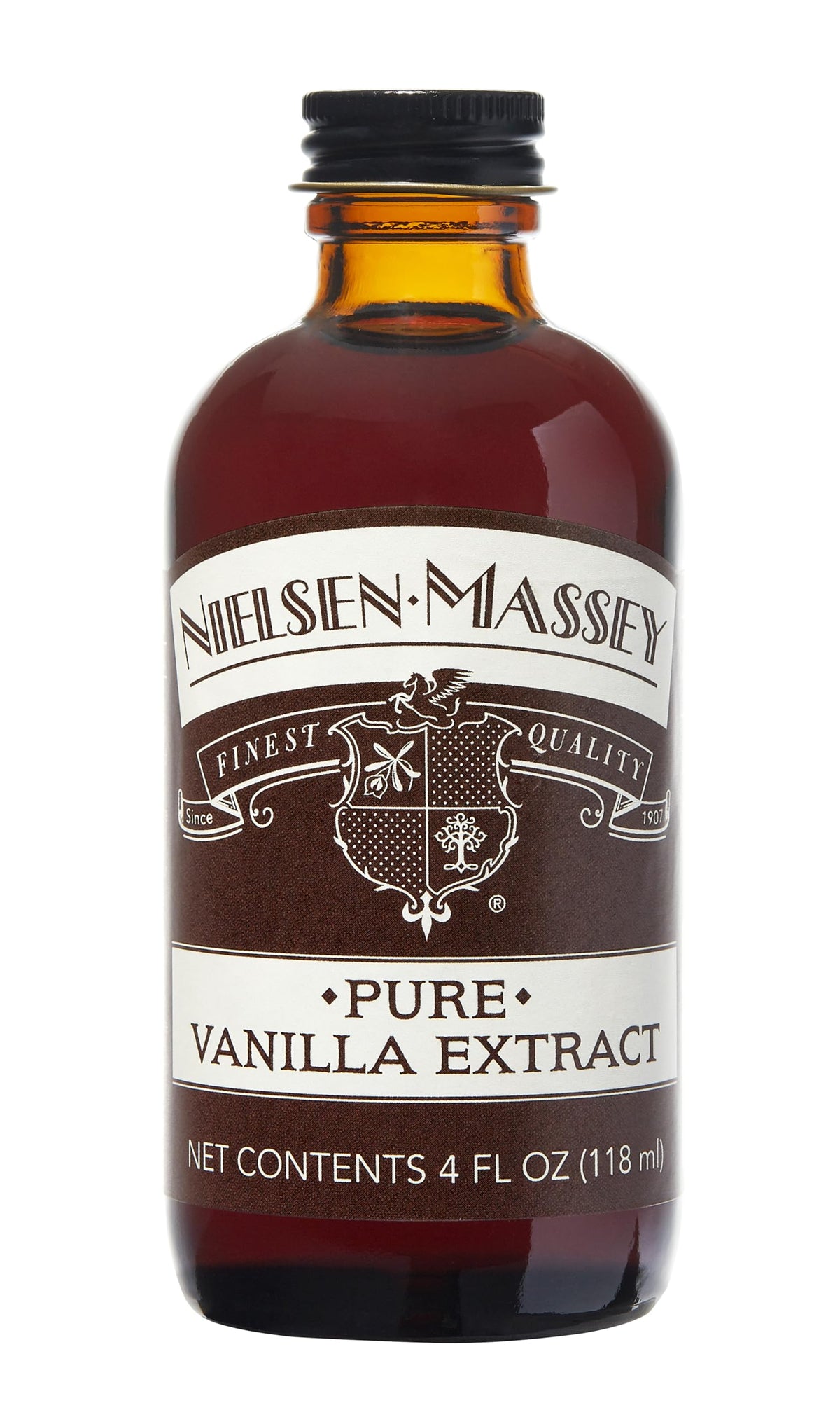 Nielsen-Massey Pure Vanilla Extract bottle enhances baking aroma and versatile flavor for recipes
