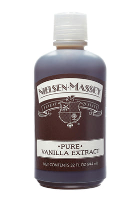 Nielsen-Massey Pure Vanilla Extract bottle for rich baking flavor.