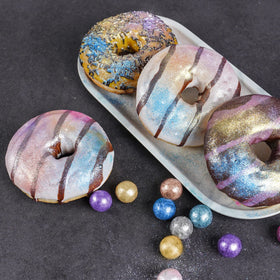 NiHome blue glitter dust, vegan and kosher-halal certified for desserts.