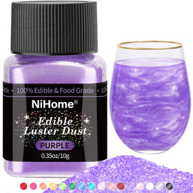 NiHome purple edible glitter dust on cake for shimmering decoration