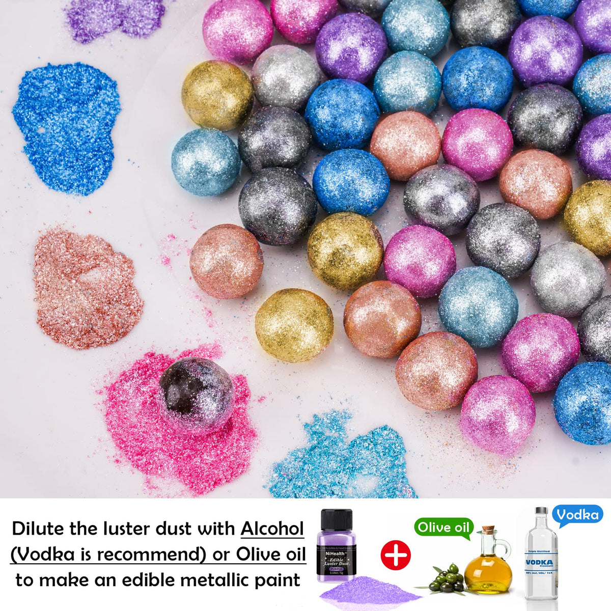 NiHome purple cupcake glitter dust enhances dessert presentation