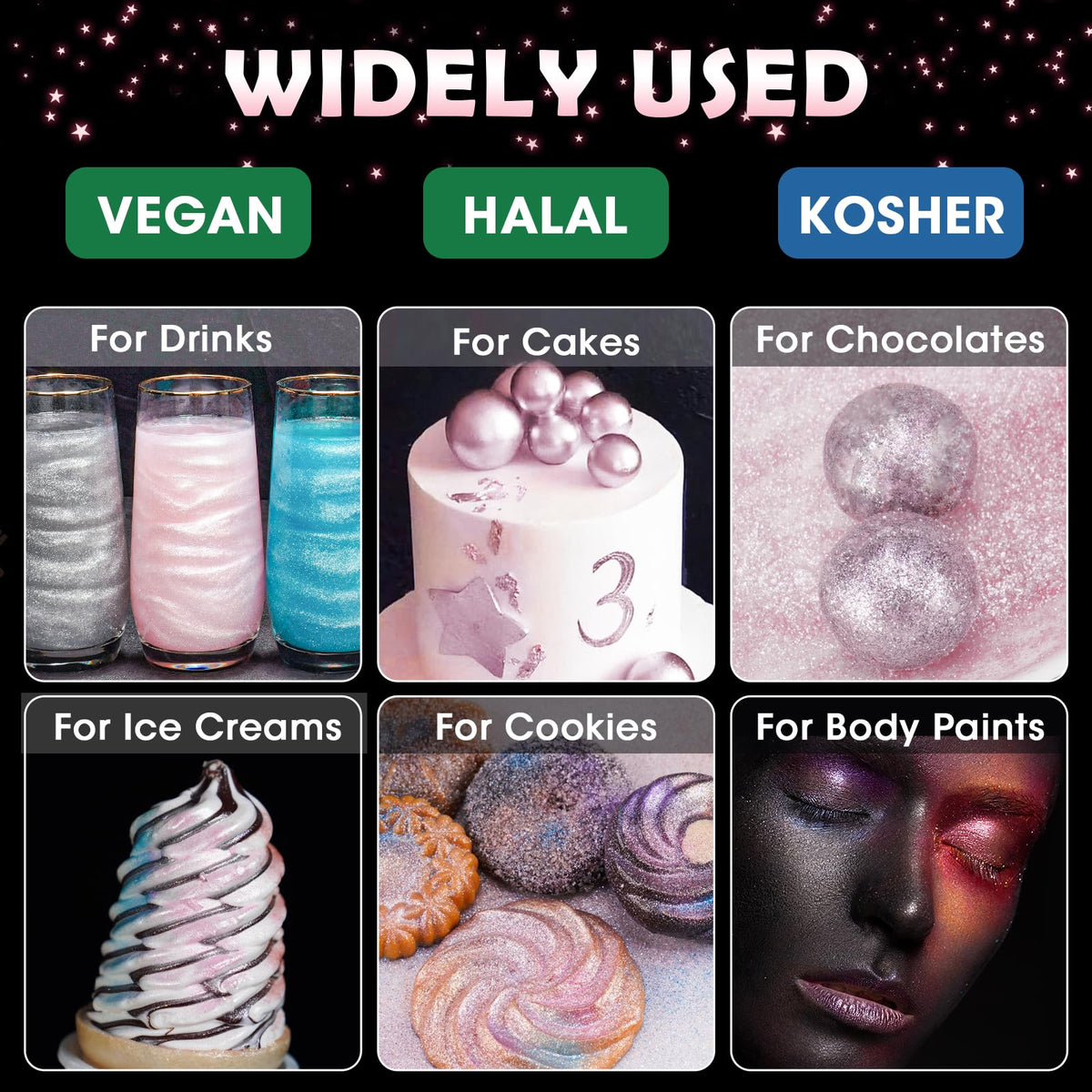 NiHome edible glitter powder delivers pink decoration on cakes and pastries