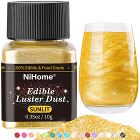 NiHome edible glitter powder Sunlit sparkles desserts and drinks with safe vegan shine.