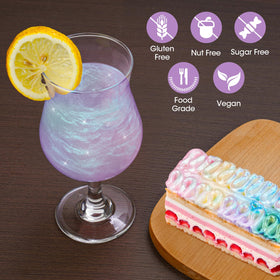 NiHome iridescent purple glitter on a cocktail for a vibrant presentation.