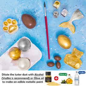 NiHome kitchen dry brush powder for precise metallic decorating.