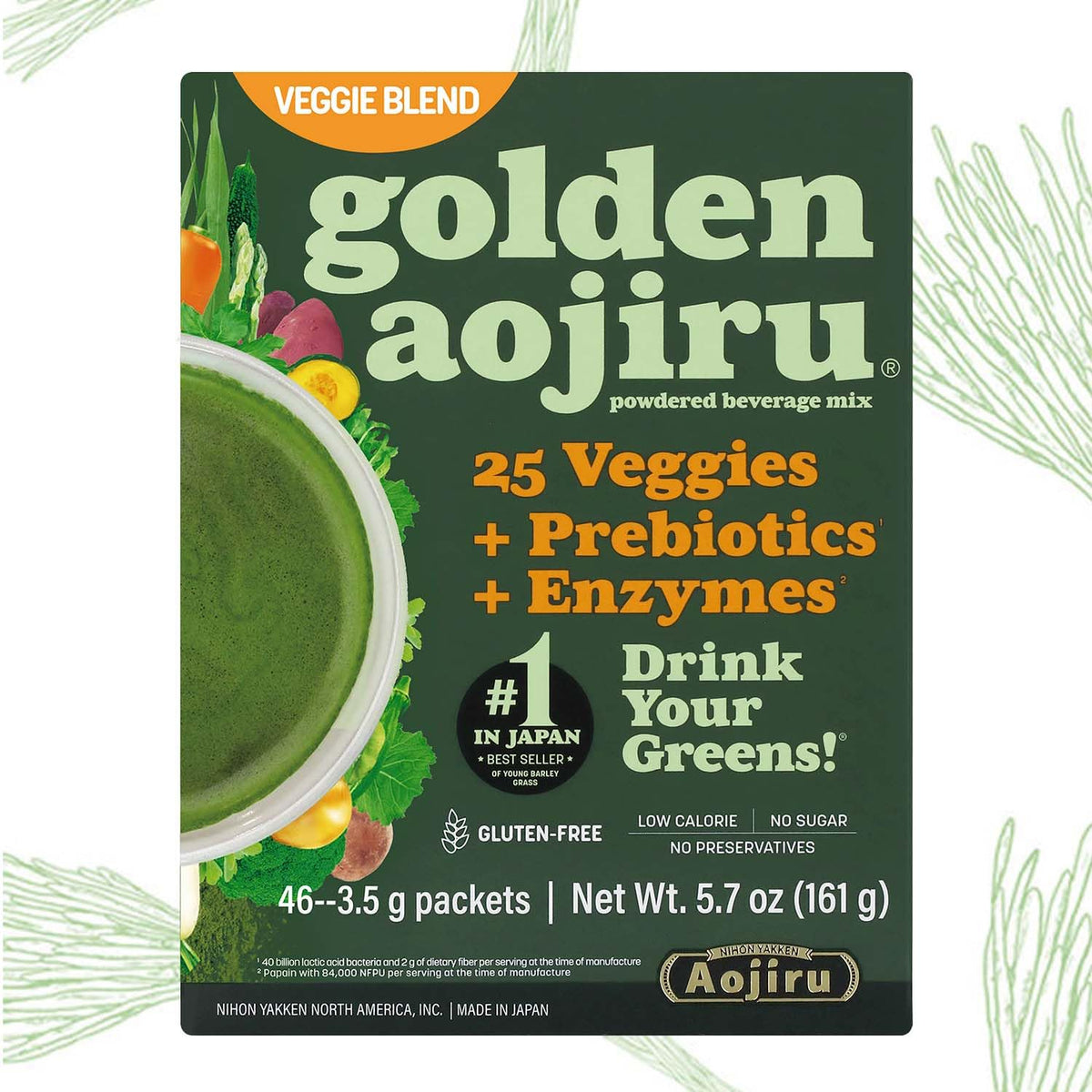 NIHON YAKKEN Golden Aojiru morning routine, gentle gut-friendly greens