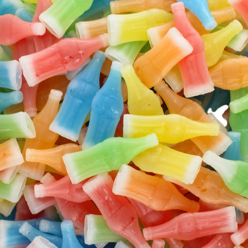 Nik-L-Nips wax candy bottles front view with nostalgic flavors for a treat.