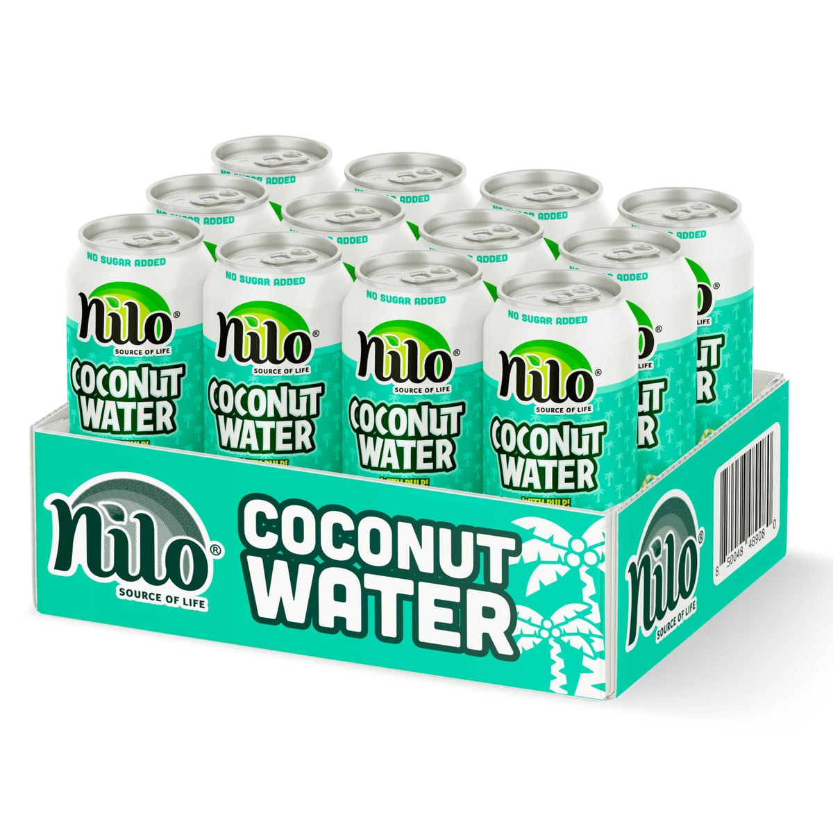 NILO coconut water bottle pour close-up highlights crisp liquid and natural coconut flavor