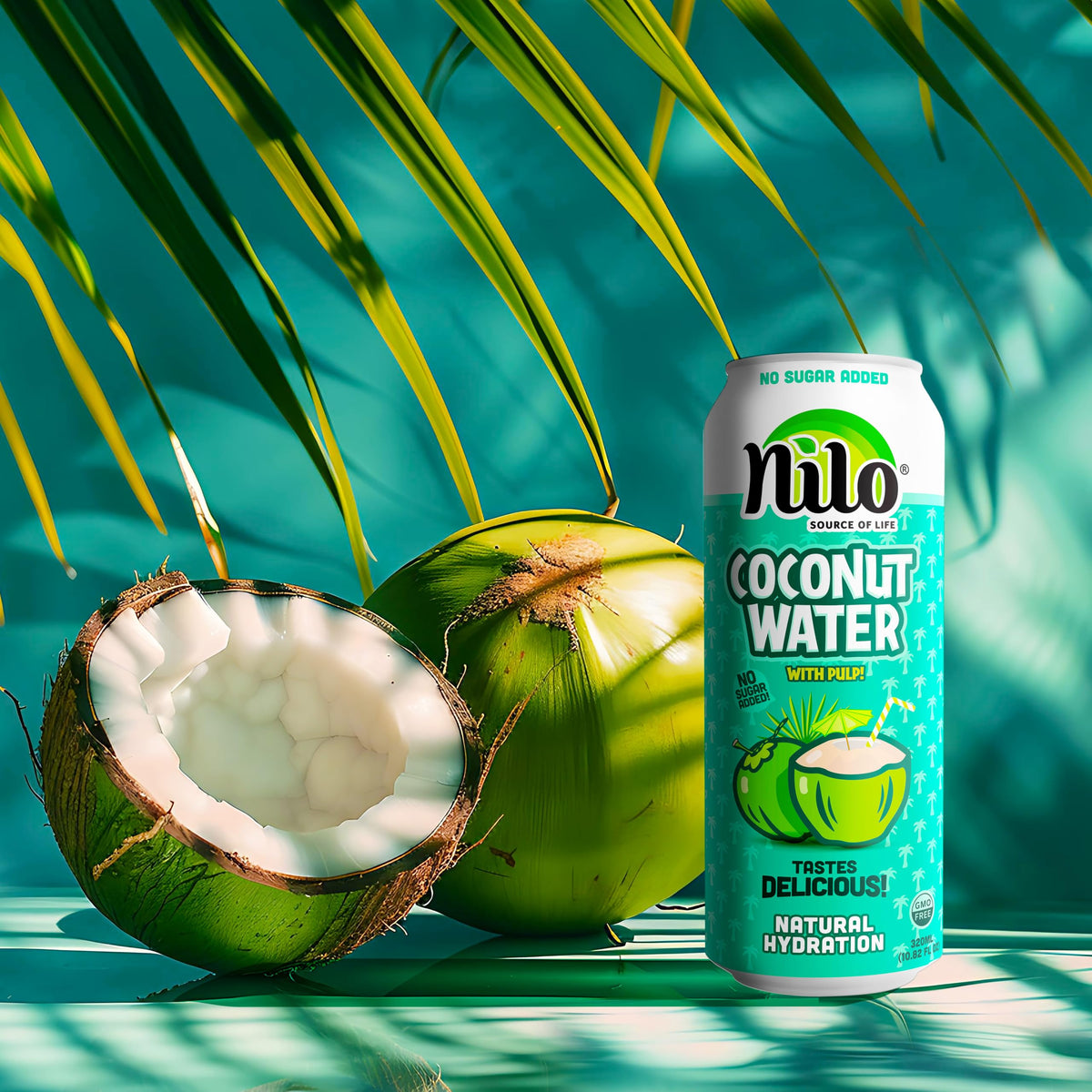 NILO coconut water pack 12 bottles portrays convenient on-the-go hydration
