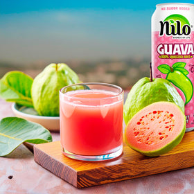 NILO Guava juice glass serving, chill and enjoy tropical flavor.