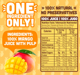 NILO Mango Juice glass-serve - refreshing beverage with real mango pulp.