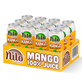 NILO Mango Juice with pulp bottle pour highlights real fruit texture and richness
