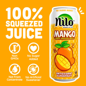 NILO Mango Juice pulp-closeup - real mango pulp texture in every sip.
