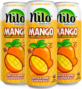 NILO Mango Juice with pulp 12-pack display showcasing natural, ready-to-drink freshness
