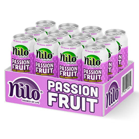 NILO Passion Fruit Juice bottle pour highlighting smooth flow and vibrant flavor promise.