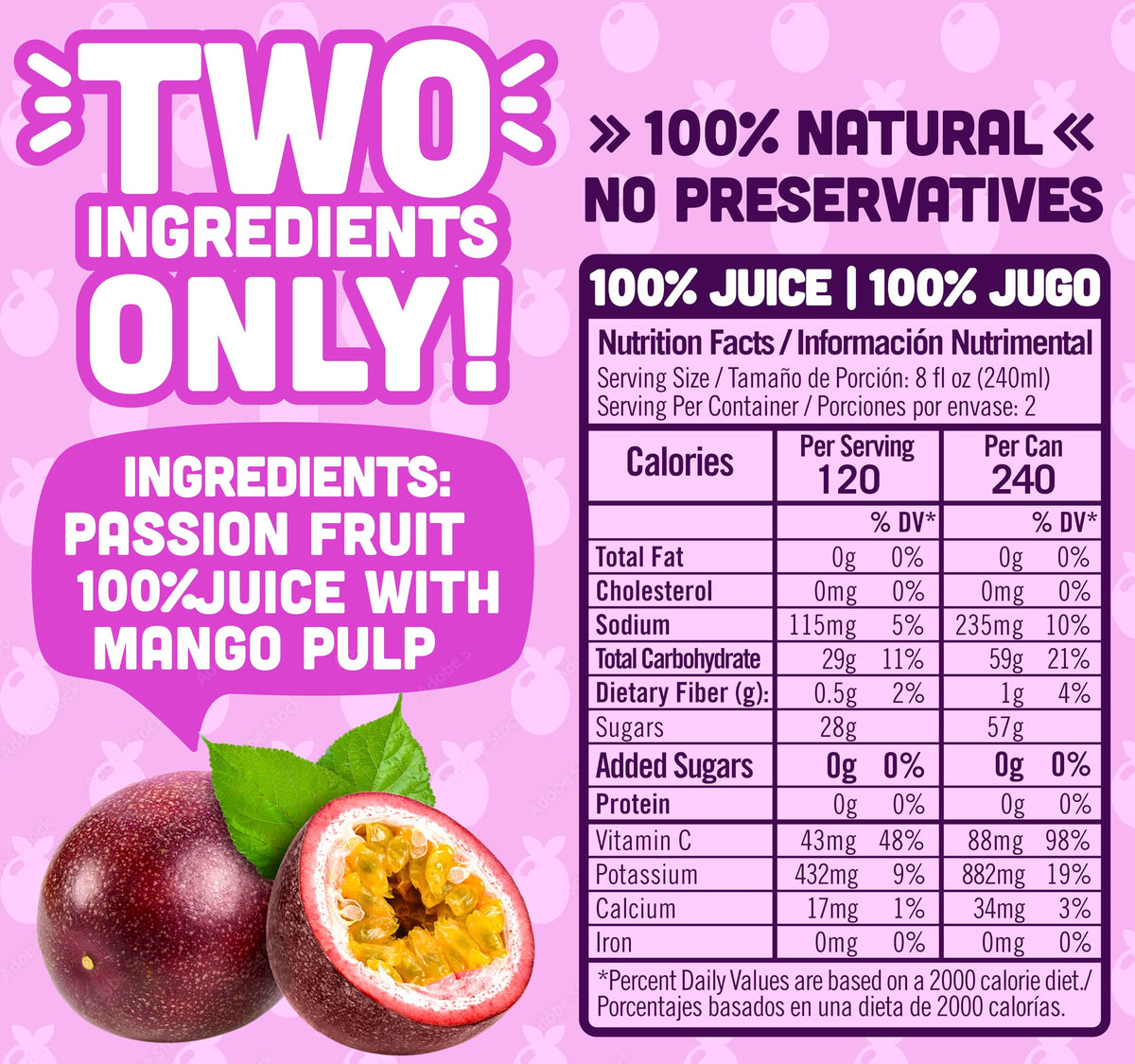 Pouring NILO Passion Fruit Juice to reveal vibrant color and mango pulp