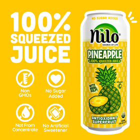 NILO Pineapple Juice 12-pack ready for easy daily servings.