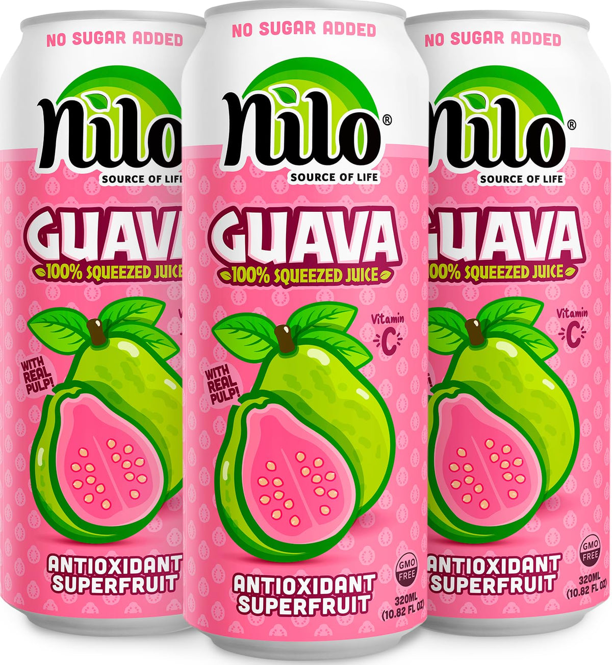 NILO Pink Guava Juice bottle with pulp for real fruit texture.