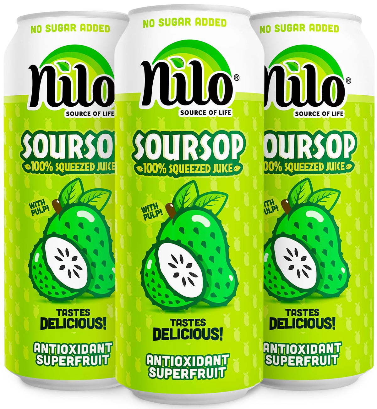 NILO Soursop Juice 12-pack bottles offer convenient, no-sugar refreshment.