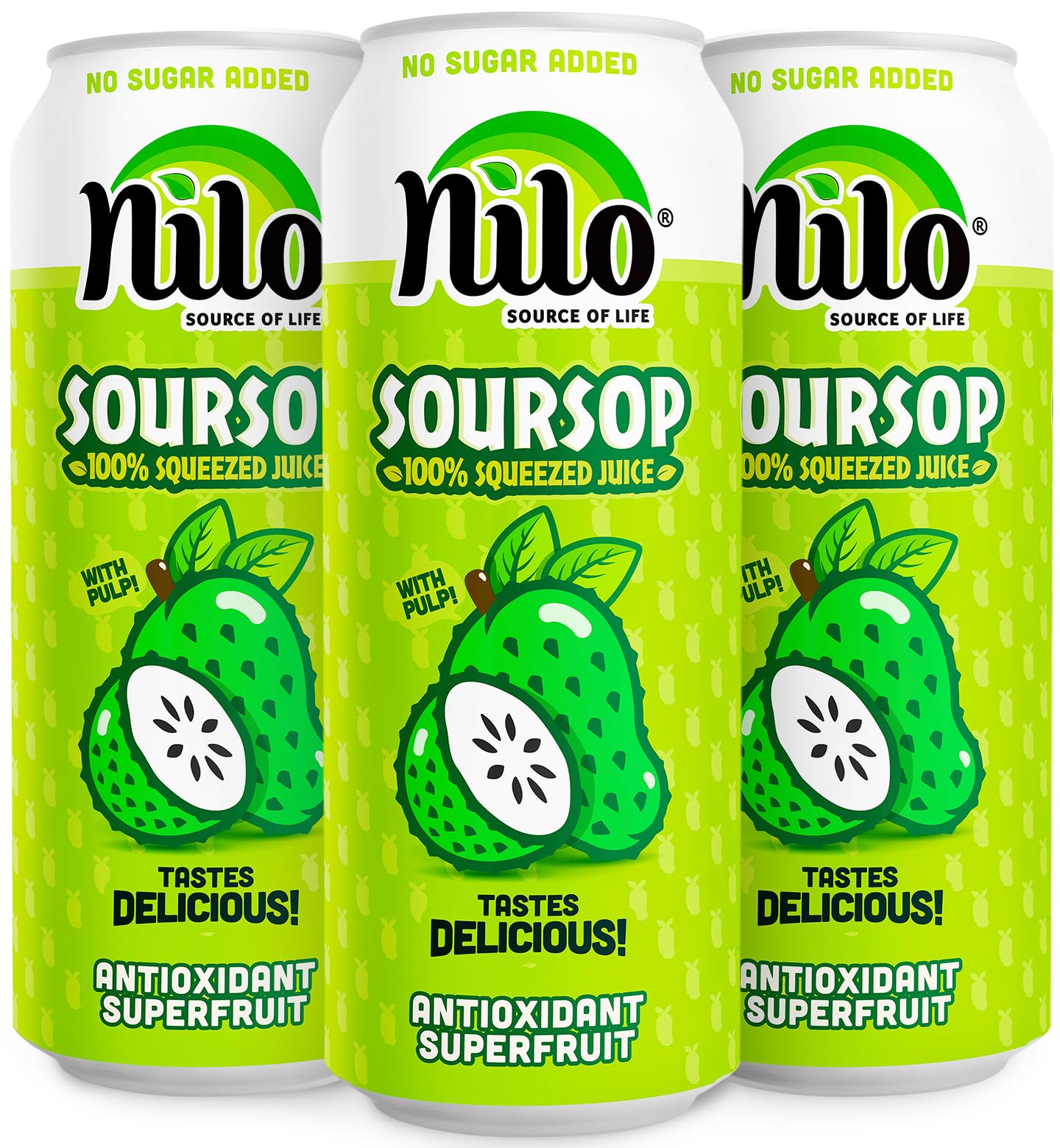 NILO Soursop Juice 12-pack bottles offer convenient, no-sugar refreshment.