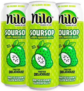 NILO Soursop Juice 12-pack bottles offer convenient, no-sugar refreshment.