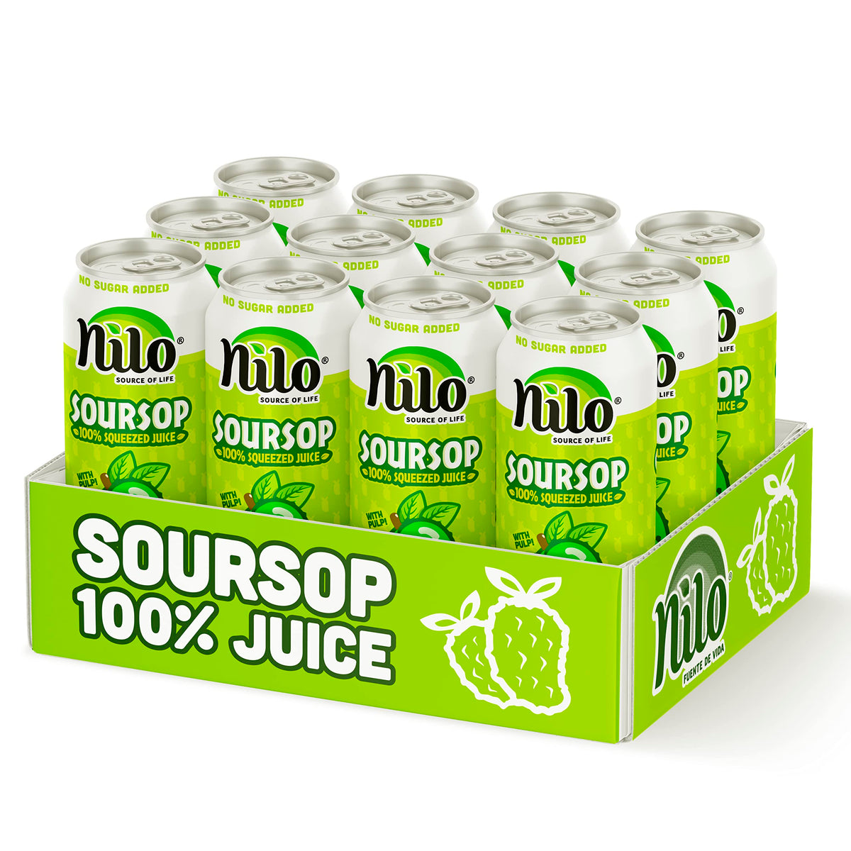 NILO Soursop Juice bottle close-up shows real pulp texture in every sip.
