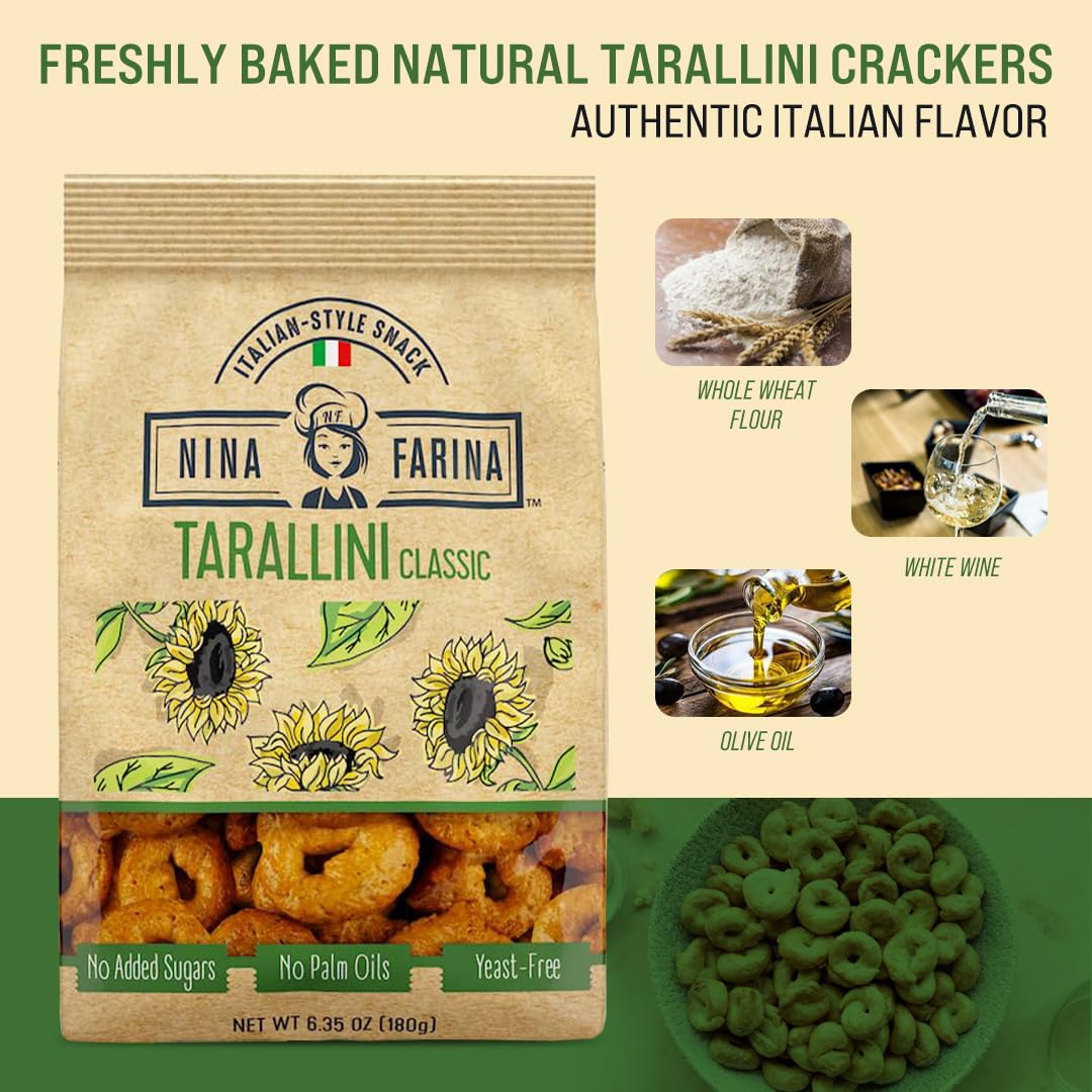 NINA FARINA Tarallini Classic crispy texture perfect for snacking