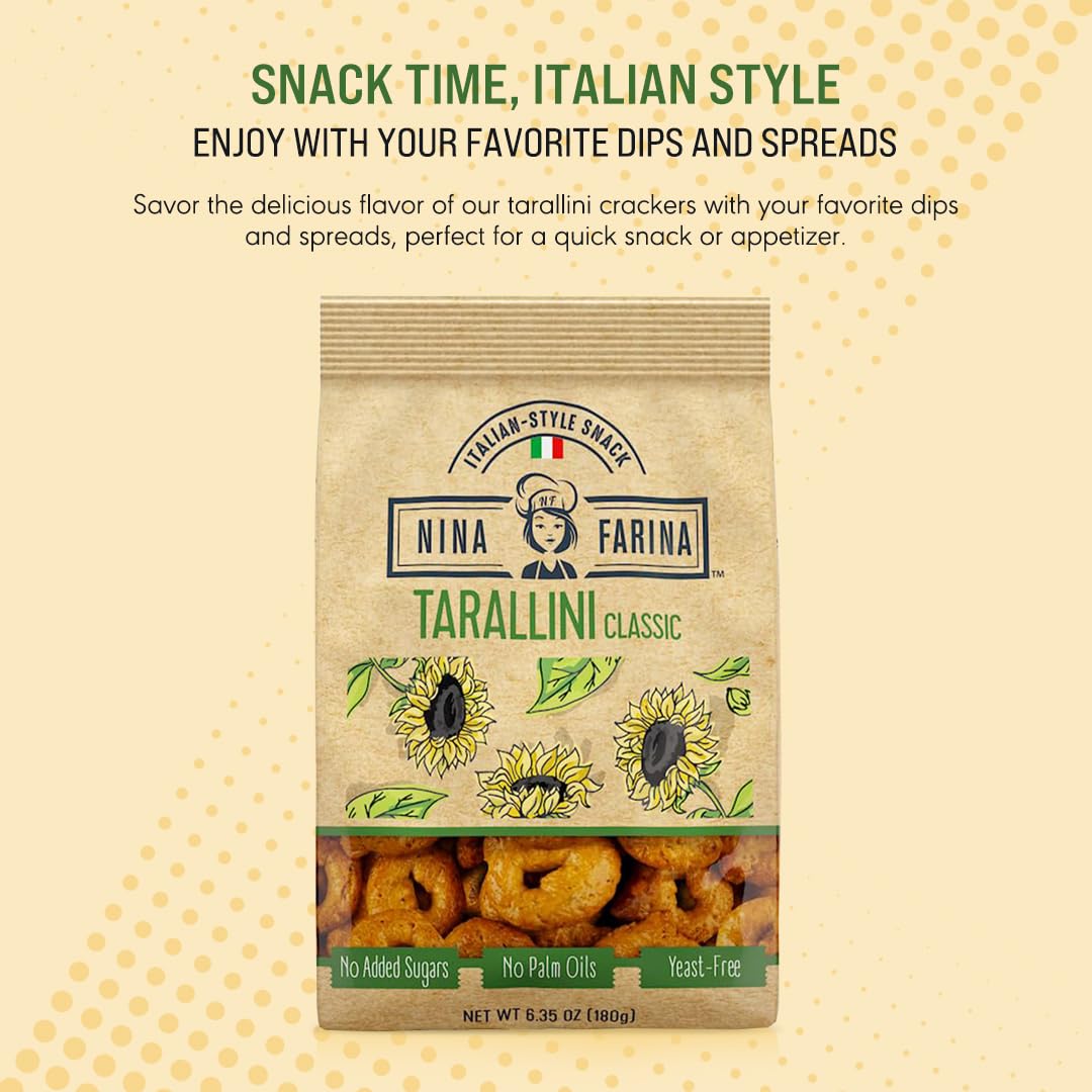 NINA FARINA Tarallini Classic pairs well with cheese and olives
