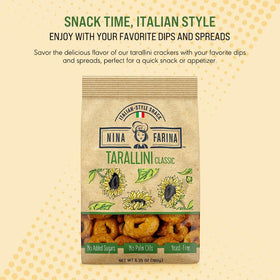 NINA FARINA Tarallini Classic pairs well with cheese and olives