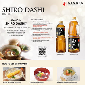NINBEN Shiro Dashi bottle being poured for a light, versatile seasoning
