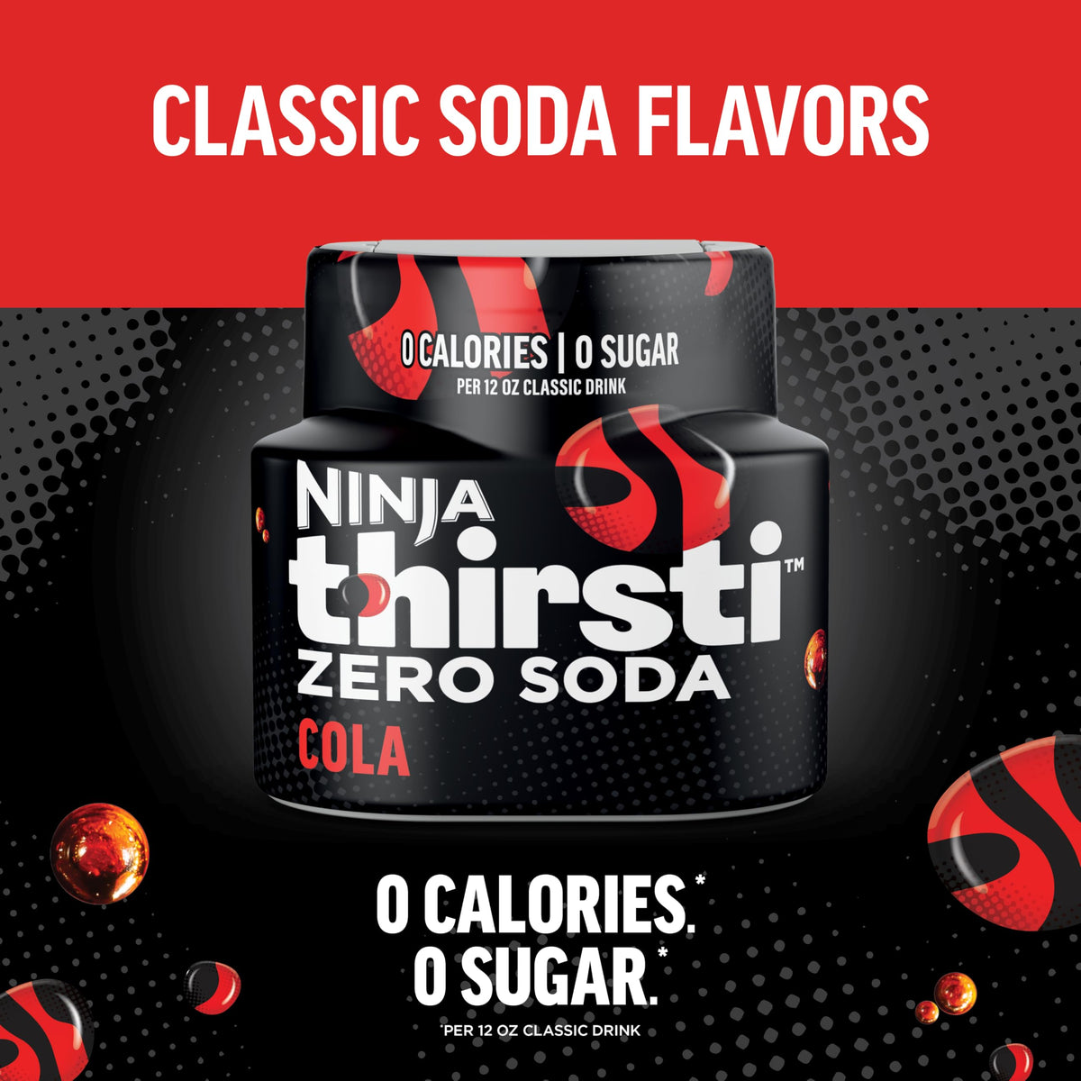 Ninja Thirsti flavor drops dispensing for quick zero sugar Cola at home.