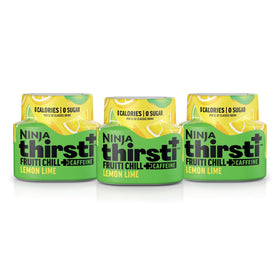 Ninja Thirsti FRUITI CHILL+ Lemon Lime drops close-up bottle highlighting bold flavor