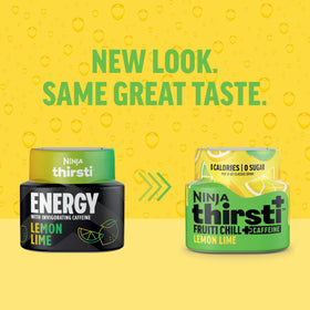 Ninja Thirsti FRUITI CHILL+ Lemon Lime label close-up