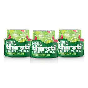 Ninja Thirsti Fruit Chill Watermelon Lime drops bottle close-up for bold on-the-go flavor.