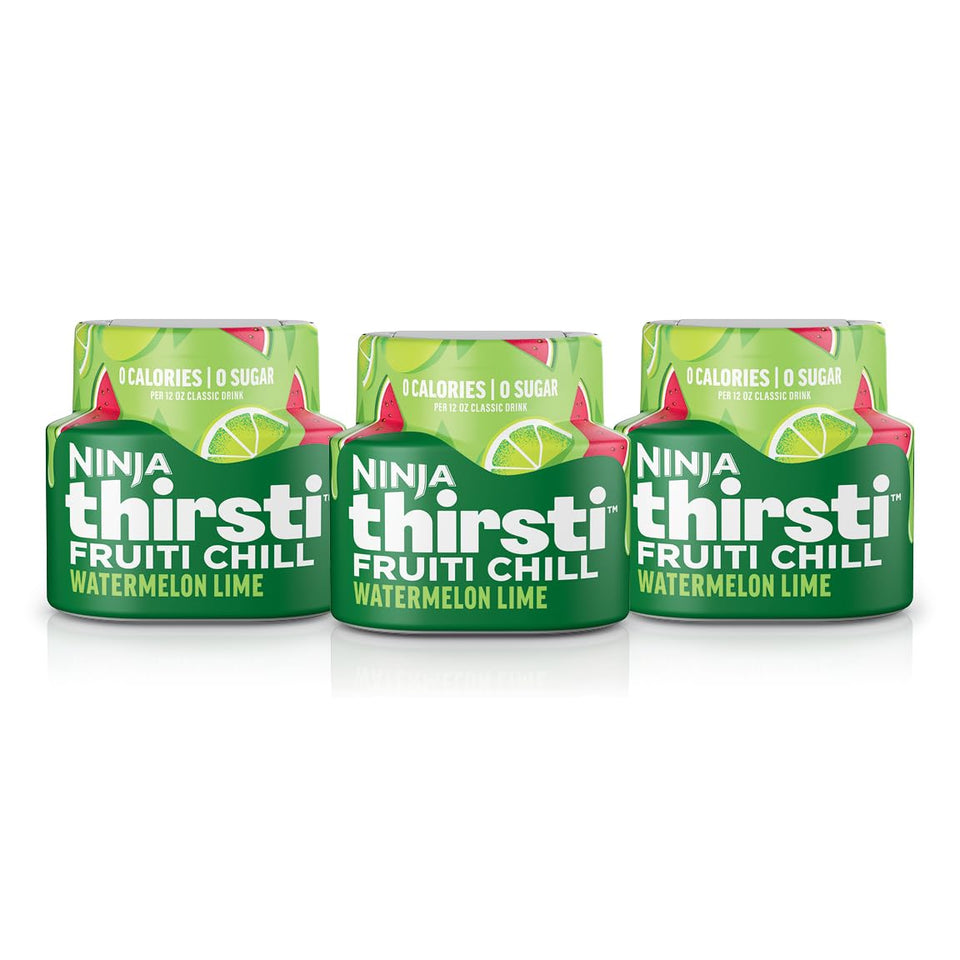 Ninja Thirsti Fruit Chill Watermelon Lime drops bottle close-up for bold on-the-go flavor.