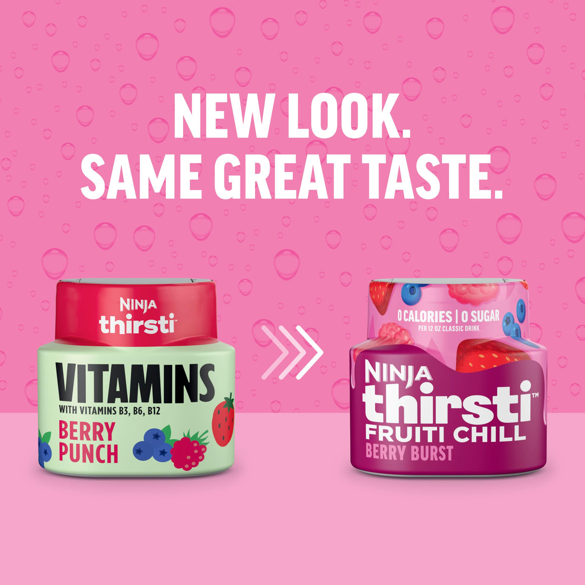 Three-pack Ninja Thirsti Frutti Chill packaging saves fridge space.