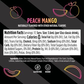 Ninja Thirsti Frutti Chill Peach Mango glass with ice shows sparkling option.