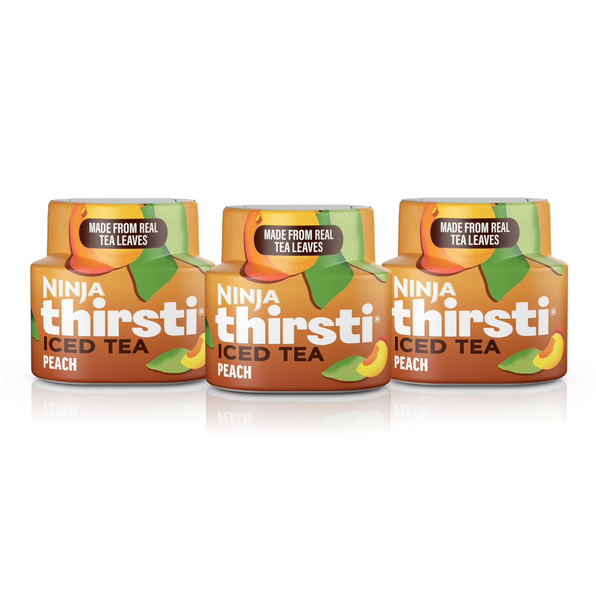 Ninja Thirsti ICED TEA Peach flavored water drops closeup ready to flavor water with zero calories