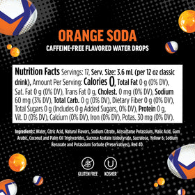 Ninja Thirsti orange soda drops on a glass to flavor water instantly.