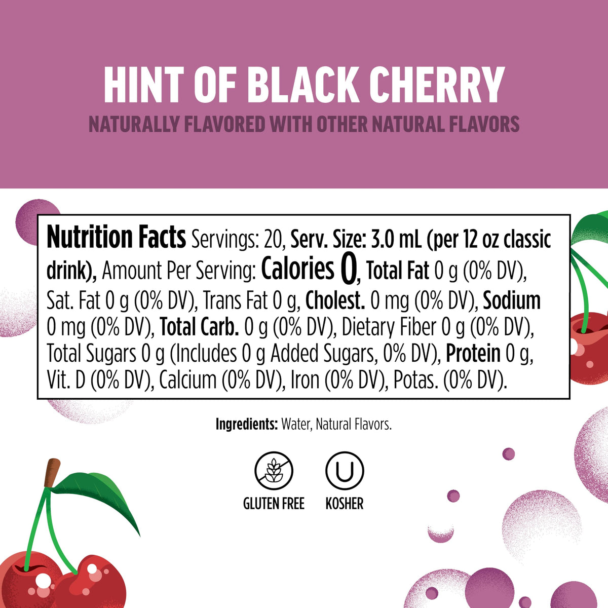 Ninja Thirsti Splash Black Cherry ready to drink in glass