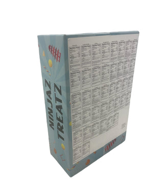 NINJAZ TREATZ box featuring 10 chocolate flavors for tastings.