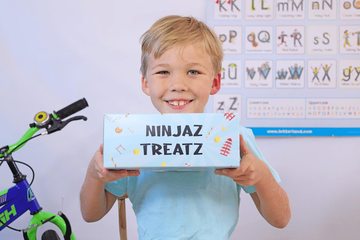 NINJAZ TREATZ box opened to reveal tempting snack assortment.
