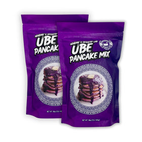 Ninong’s Ube Pancake Mix packaging with real ube and vibrant color.
