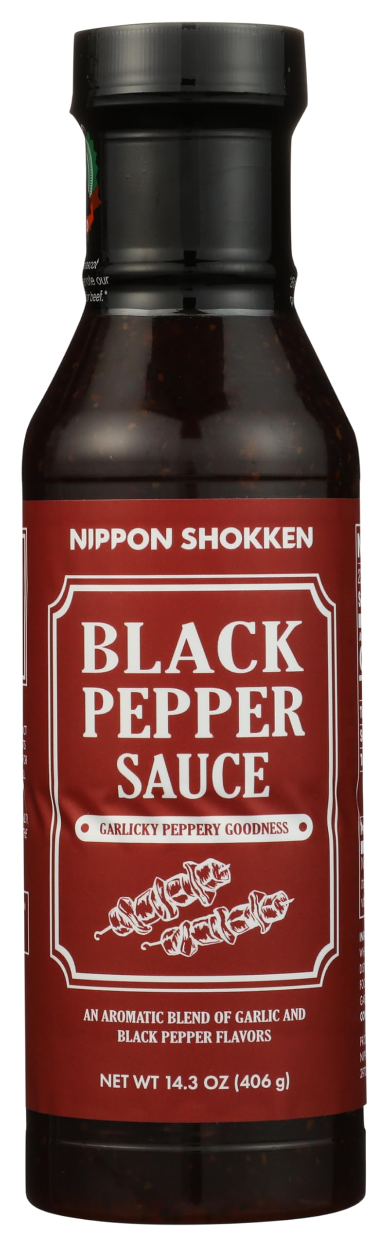 Nippon Shokken Black Pepper Sauce bottle for bold stir-fries and marinades.