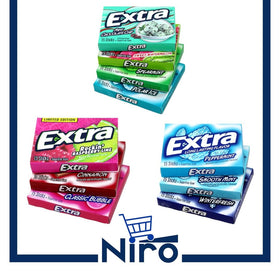 Niro sugar-free gum close-up shows assorted flavors for long-lasting taste.