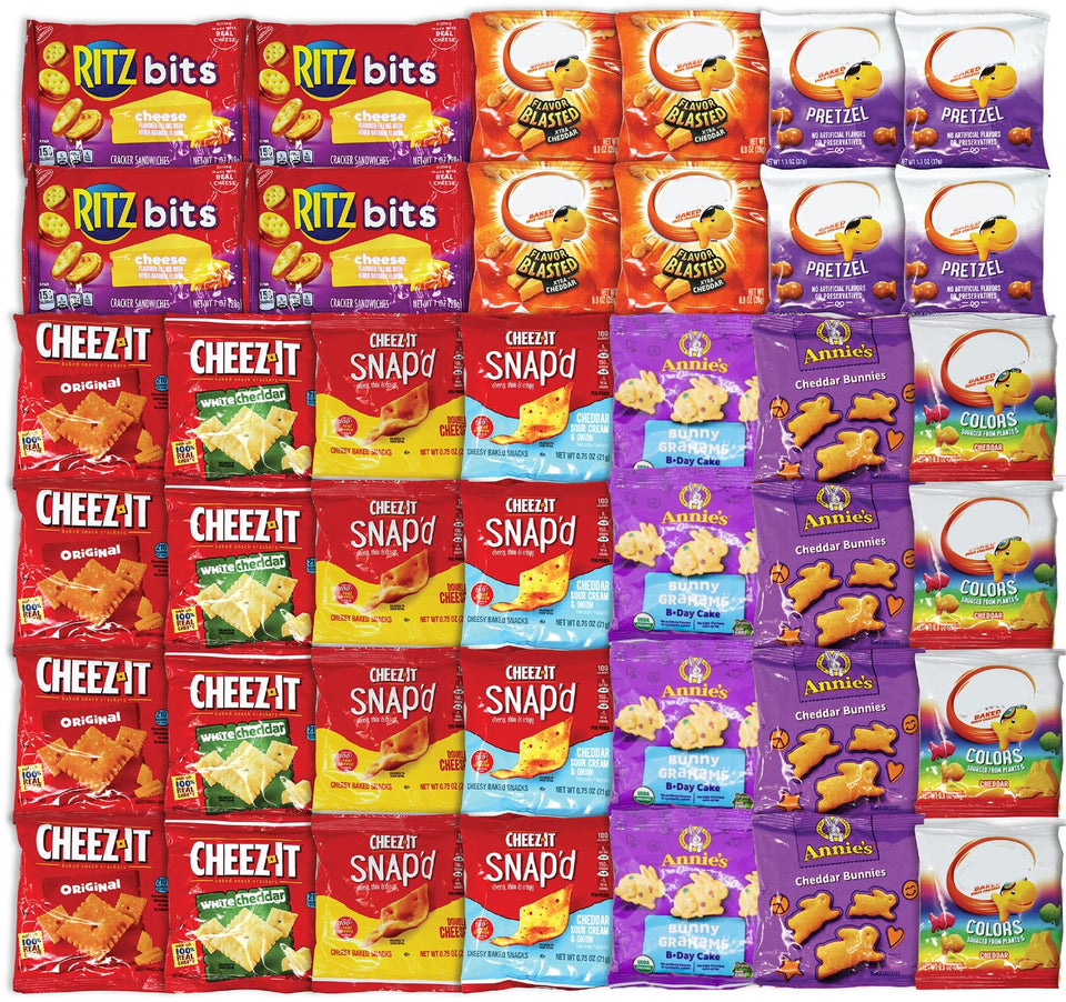 Niro Gift Basket with 40 cheese cracker packs, ideal for gifting.