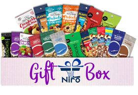 Niro Gift Box presentation featuring nuts and trail mixes, perfect for gifting and shared snacking.
