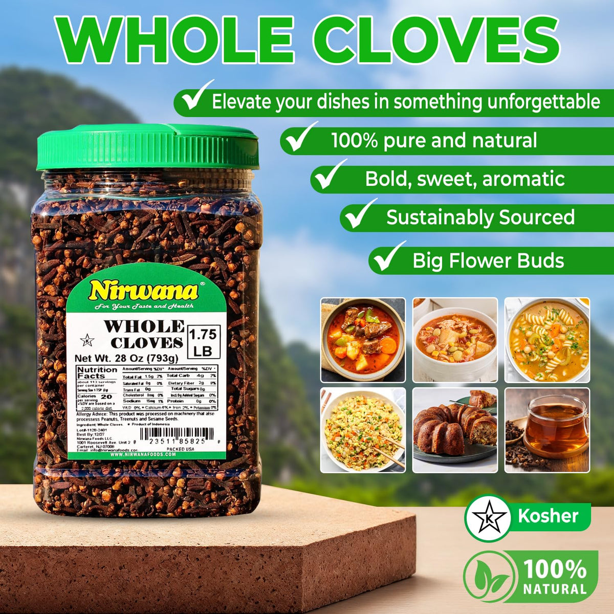 Nirwana cloves whole tea spice setup ready for chai and comforting brews